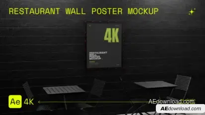 Restaurant Wall Poster Mockup Product Promo template preview