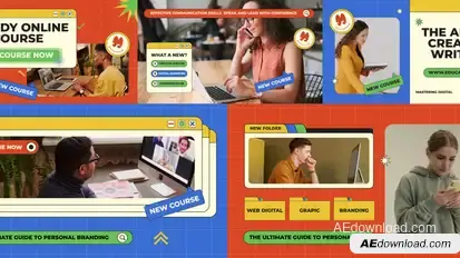 Retro Education After Effects Video Displays template preview