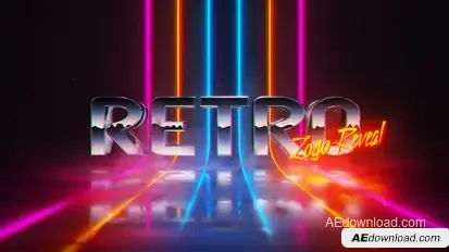 Retrowave Logo Reveal Logo Stings template preview