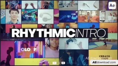 Rhythmic Intro Video Displays template preview