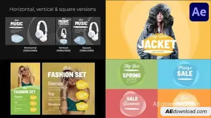 Sale Set Slides | After Effects Openers template preview