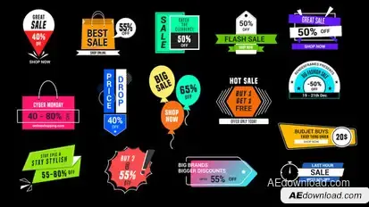 Sales & Discounts Badges Titles template preview