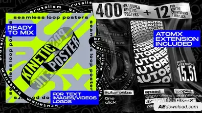 Seamless Loop Kinetic Posters Video Displays template preview