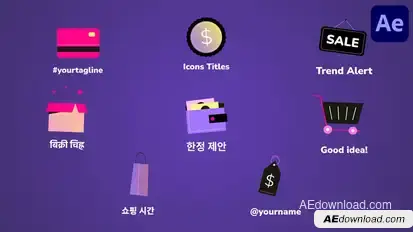 Shopping Icons for After Effects Elements template preview