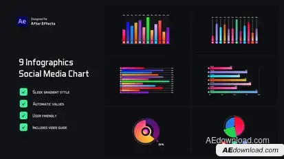 Social Media Chart Infographics Infographics template preview