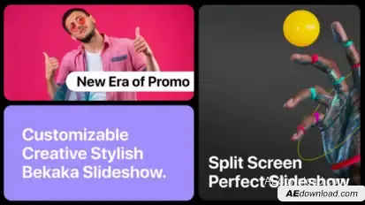 Split Screen Slideshow Motion Video Displays template preview