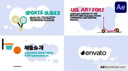 Sports Explainers for After Effects Titles template preview