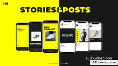 Stories & Posts #01 Titles template preview