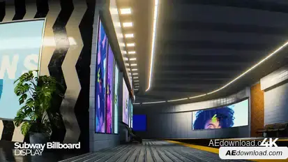 Subway Billboard Mockup Video Displays template preview