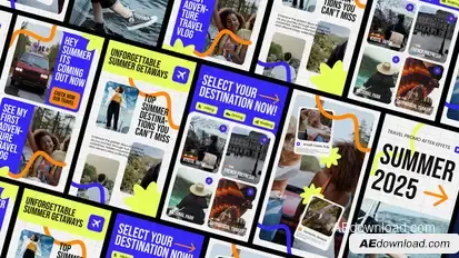 Summer Travel Video Displays template preview