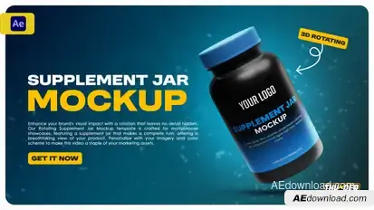 Supplement Jar Video Mockup Product Promo template preview