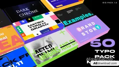 Typography Pack MATRIX Text Slides Titles template preview