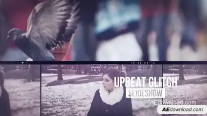 Upbeat Glitch Slideshow Video Displays template preview