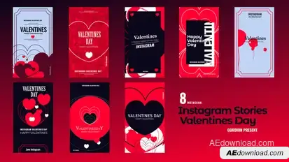 Valentines Day Instagram Stories Video Displays template preview