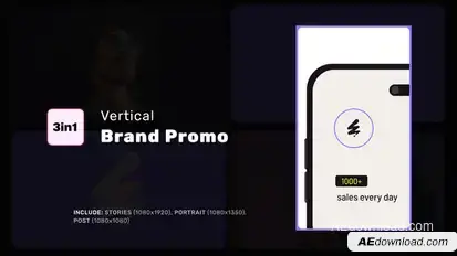 Vertical Brand Promo Logo Stings template preview