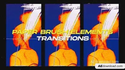 Vertical Paper Brush Elements Transitions Elements template preview