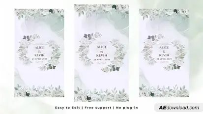 Vertical Wedding Intro Video Displays template preview