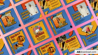 Vintage 90s Fashion Posts Product Promo template preview