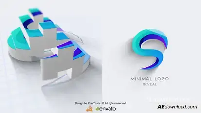 Waves logo reveal Logo Stings template preview