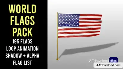 World Flags Pack Loop Shadow + Alpha Elements template preview
