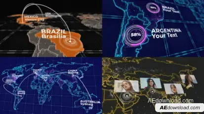 World Map Kit Video Displays template preview