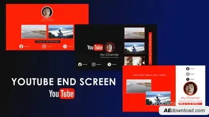 Youtube End Screen 0.3 Premiere Pro template preview