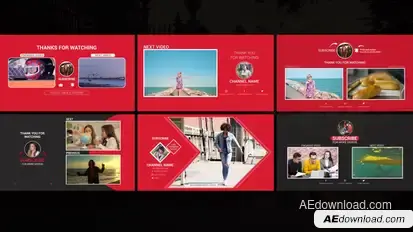 Youtube End Screens _02 Premiere Pro template preview
