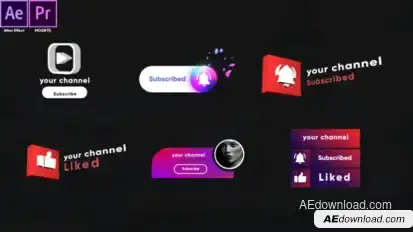 Youtube Modern Subscribe Elements Video Displays template preview